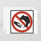 Carte Postale Ne pas alimenter le panneau routier des ours (Devant / Derrière)