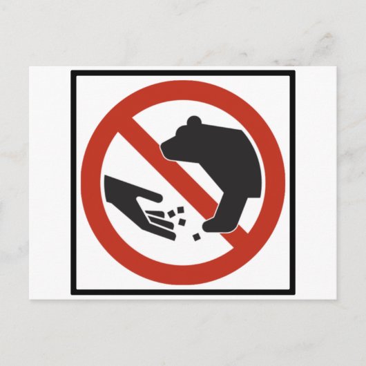 Carte Postale Ne pas alimenter le panneau routier des ours (Devant)