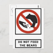 Carte Postale Ne pas alimenter le panneau routier des ours (Devant / Derrière)