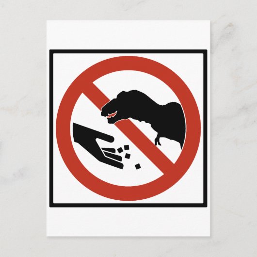 Carte Postale Ne pas alimenter le T-Rex (Devant)