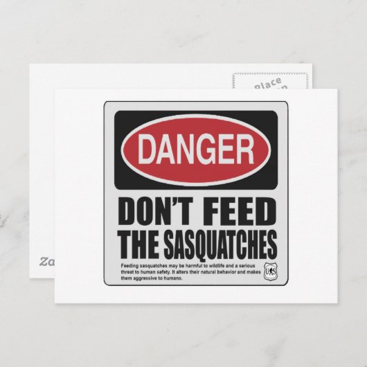 Carte Postale Ne pas avoir les sasquatches (Devant / Derrière)