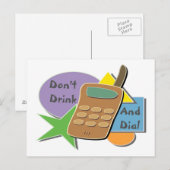 Carte Postale Ne pas boire et composer (Devant / Derrière)