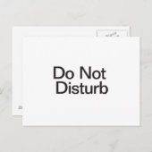 Carte Postale Ne pas déranger (Devant / Derrière)