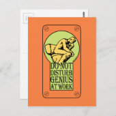 Carte Postale Ne pas déranger, Génie au travail (trou de serrure (Devant / Derrière)