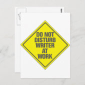 Carte Postale Ne Pas Déranger L'Écrivain Au Travail (Devant / Derrière)