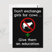 Carte Postale Ne pas échanger des filles contre des vaches (Devant / Derrière)