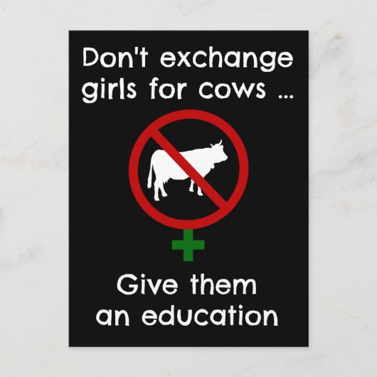 Carte Postale Ne pas échanger des filles contre des vaches (Devant)