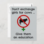 Carte Postale Ne pas échanger des filles contre des vaches (Devant / Derrière)