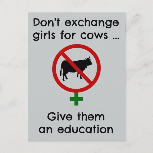 Carte Postale Ne pas échanger des filles contre des vaches (Devant)