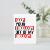 Carte Postale Ne pas faire de la théologie ma biologie (Debout devant)
