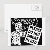 Carte Postale Ne pas fumer dans le lit (Devant / Derrière)