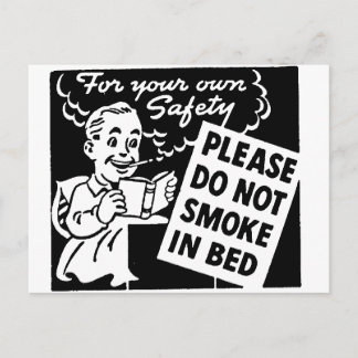 Carte Postale Ne pas fumer dans le lit