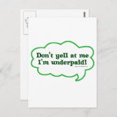 Carte Postale Ne Pas Me Dire Que Je Suis Sous-Payé (Devant / Derrière)