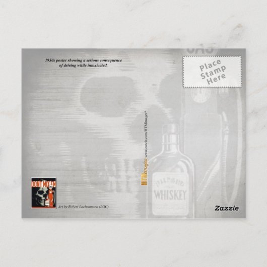 Carte Postale Ne pas mélanger Em - Ne pas boire et conduire (Dos)