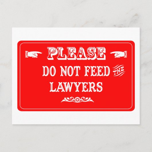 Carte Postale Ne Pas Nourrir Les Avocats (Devant)