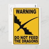Carte Postale Ne pas nourrir les dragons (Devant / Derrière)