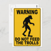 Carte Postale Ne pas nourrir les trolls (Devant / Derrière)