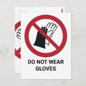 Carte Postale Ne pas porter de gants, signe d'interdiction (Devant / Derrière)
