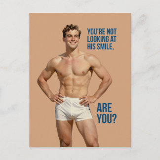 Carte Postale Ne pas regarder son sourire - Style vintage effron
