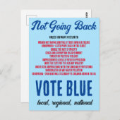 Carte Postale Ne pas revenir Vote Blue sortir du vote (Devant / Derrière)