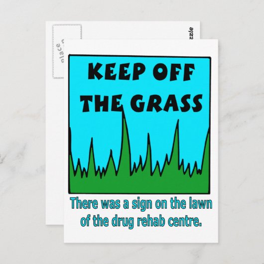 Carte Postale Ne pas tomber dans l'herbe (Devant / Derrière)