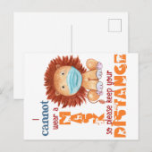Carte Postale Ne peut pas porter de masque - Lion (Devant / Derrière)