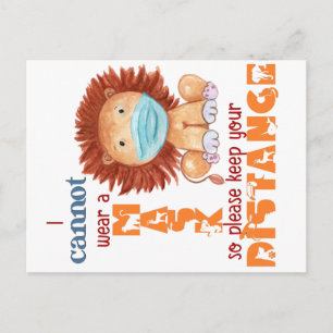 Carte Postale Ne peut pas porter de masque - Lion