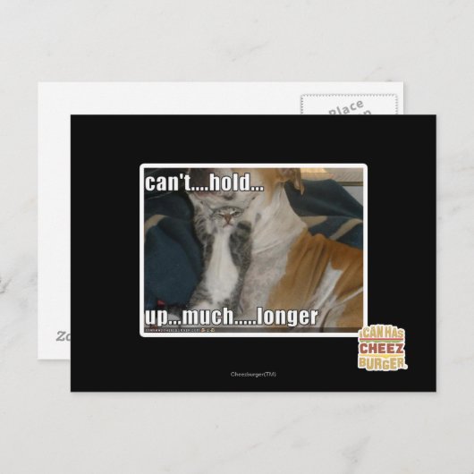 Carte Postale Ne peut pas supporter beaucoup plus longtemps (Devant / Derrière)