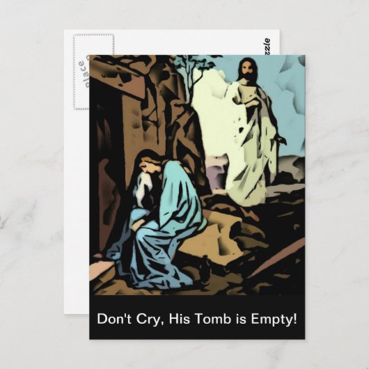 Carte Postale Ne pleure pas, la tombe est vide (Devant / Derrière)