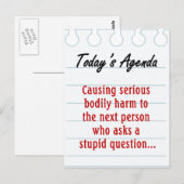 Carte Postale Ne posez pas de questions idiotes (2) (Devant / Derrière)