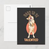 Carte Postale Né pour être talentueux Funny Kitten chanter (Devant / Derrière)