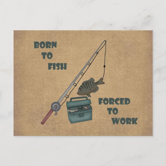 Carte Postale Né pour pêcher - forcé à travailler (Devant)