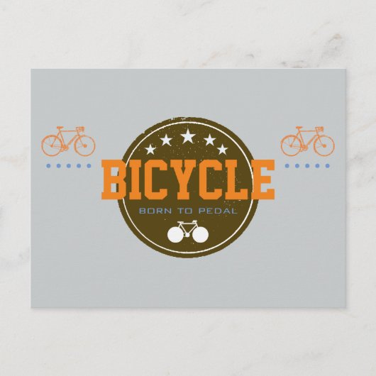 Carte Postale né pour pédaler vélo-thème (Devant)