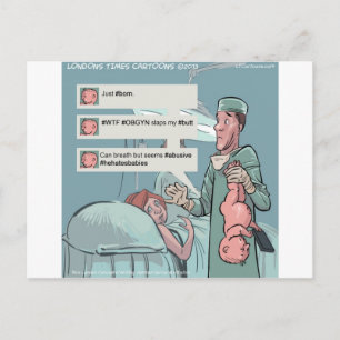 Carte Postale Né pour tweeter drôle de dessin animé