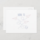 Carte Postale Né pour voler (Devant / Derrière)