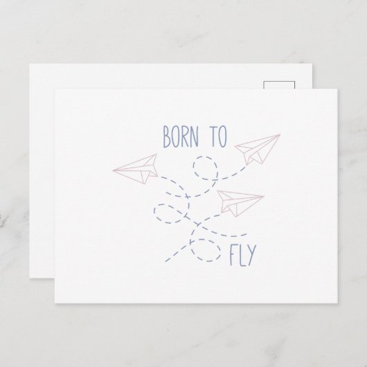 Carte Postale Né pour voler (Devant / Derrière)