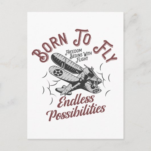 Carte Postale Né pour voler (Devant)