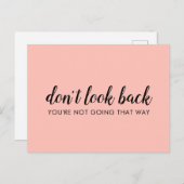 Carte Postale Ne regarde pas en arrière | Moderne Rose Pêche Écl (Devant / Derrière)