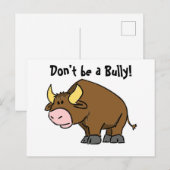 Carte Postale Ne soyez pas un voyou, mignon dessin animé Bull av (Devant / Derrière)