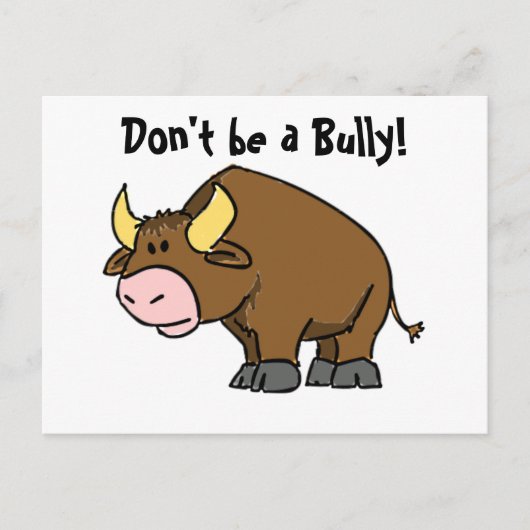 Carte Postale Ne soyez pas un voyou, mignon dessin animé Bull av (Devant)
