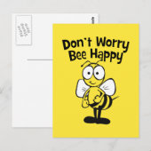Carte Postale Ne t'inquiète pas d'être heureux | Bumble Bee (Devant / Derrière)