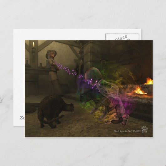 Carte Postale Ne tirez pas le chat ! (Devant / Derrière)