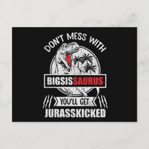 Carte Postale Ne touchez pas à la grande sœur Saurus Famille de