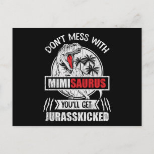 Carte Postale Ne touchez pas à Mimi Saurus, la mère de la famill