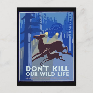 Carte Postale Ne tuez pas notre Poster vintage de la faune