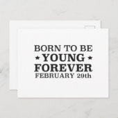 Carte Postale Né un 29 février (Devant / Derrière)