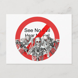 Carte Postale Ne vois pas de mal, n'entends pas de mal, ne parle