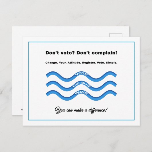 Carte Postale Ne votez pas ? Ne te plains pas ! (Devant / Derrière)