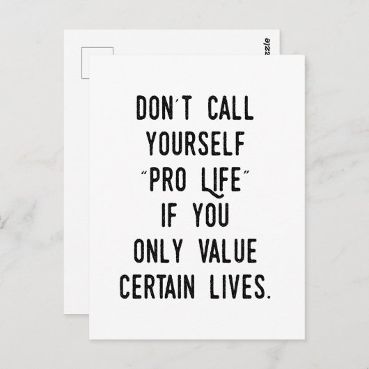 Carte Postale Ne vous appelez pas Anti-avortement si... (Devant / Derrière)