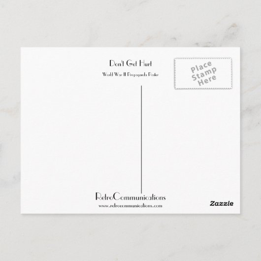 Carte Postale Ne vous blessez pas (Dos)